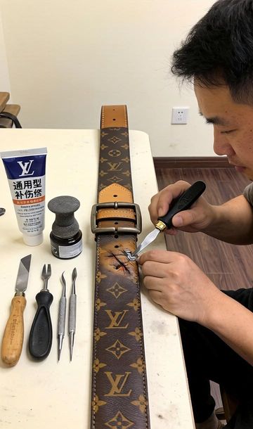 LV腰带皮带维修修复翻新_腰带修理_皮带旧了怎么翻新